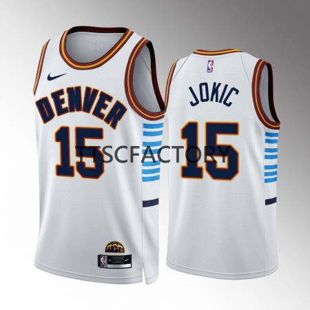Canotte Uomo Denver Nuggets Nikola Jokic 15 Nike 2022-23 City Edition Blu Swingman